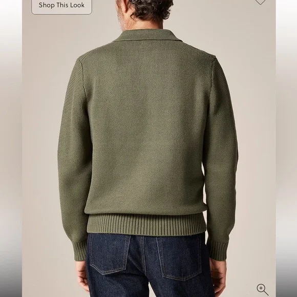 J.Crew Cotton racking-stitch sweater-polo